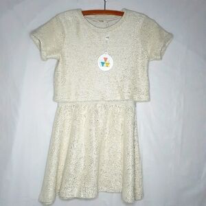 Little Eleven Paris Girls Silver Sparkles Dress Size 10Y